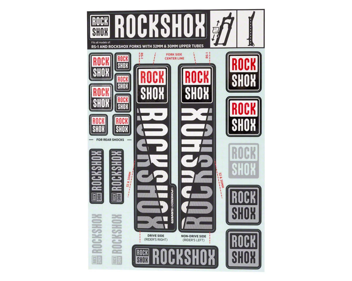 RockShox Decal Kit (30/32mm) (White)